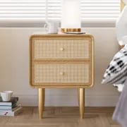 Picture of Avira Nightstand – Natural Wood with Golden Legs