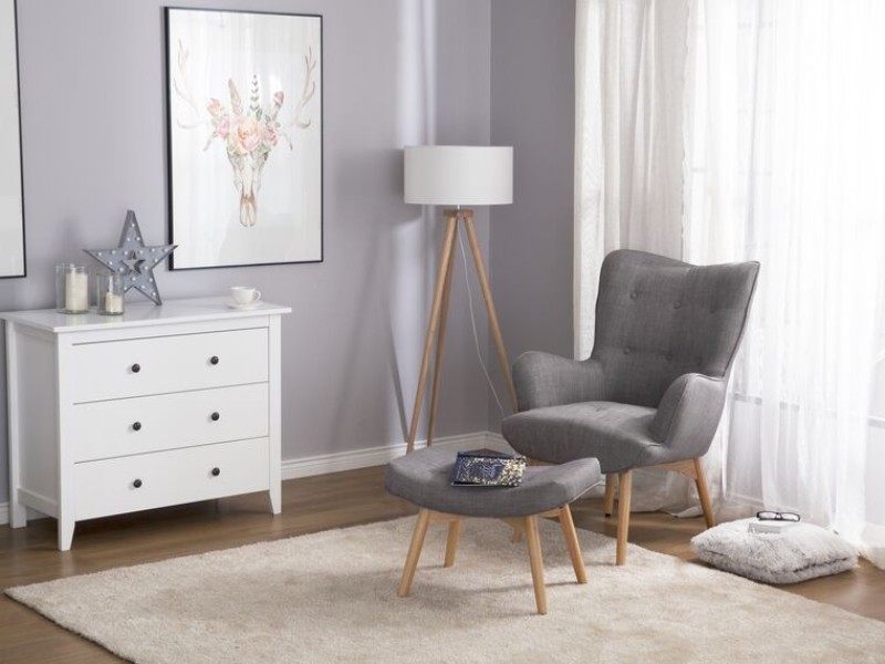 Picture of Montana Armchair Set – Natural Wood Armchair with Matching Footrest