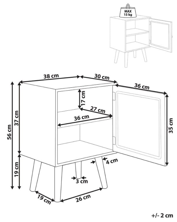 Picture of Pauline – Rattan Single-Door Bedside Table