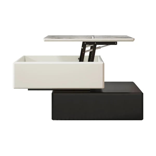 صورة طاولة القهوة إليفيا بسطح قابل للرفع – وظائف ذكية بتصميم من الخشب الطبيعي