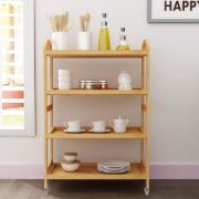 Soges 4-Tier Kitchen Storage Shelf Rolling Kitchen Cart Movable Storage