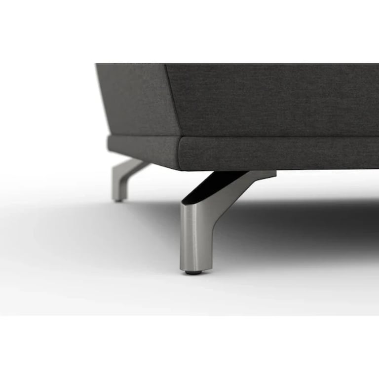 صورة بيكانو كنبة ركنية على شكل حرف  الـ – بقاعدة من الخشب الطبيعي