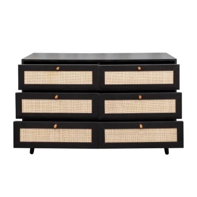 Picture of Maven – Black Rattan 6-Drawer Chest