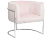 Picture of Arelia Modern Armchair – Natural Wood with Soft Fabric & Metal Legs