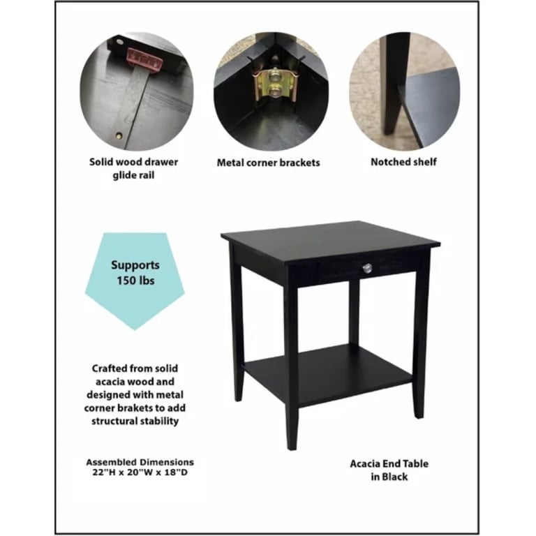 Picture of Aidan Natural wood side table - One drawer