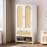 Picture of Pajero Modern wardrobe Natural wood with Rattan