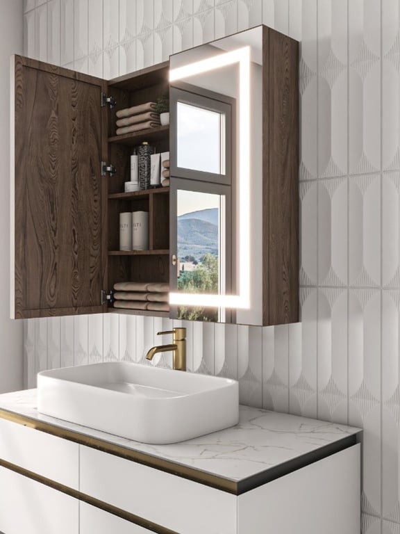 Picture of Lustra – LED Bathroom Mirror Cabinet with Multifunctional Storage