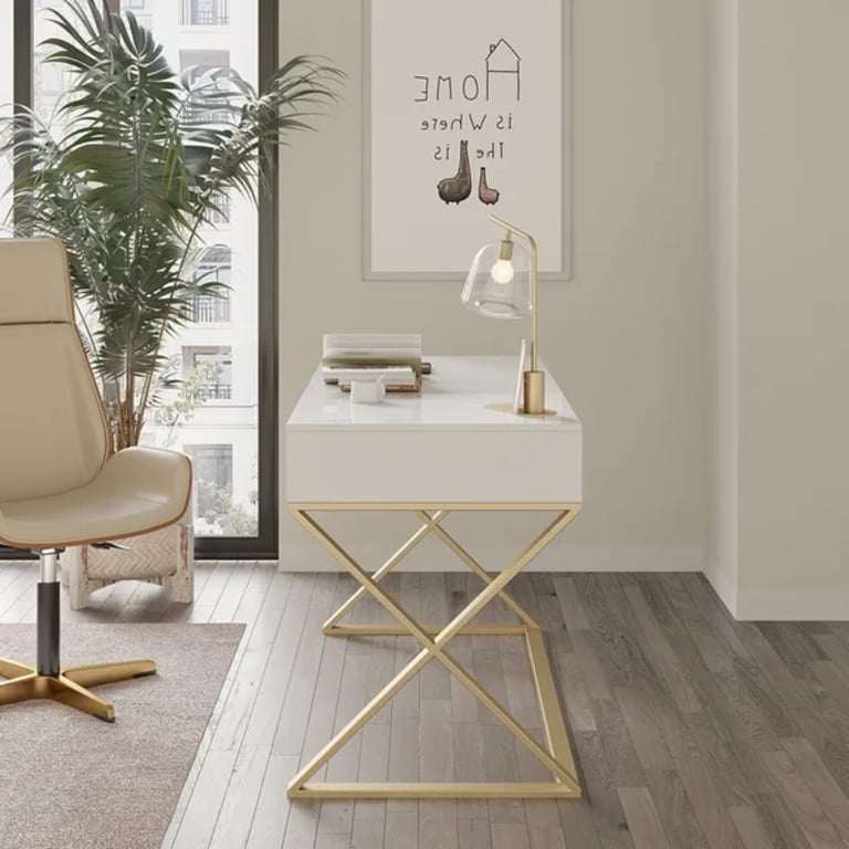 Picture of Hence – Natural Wood Office with Drawer | Modern Rectangular Design