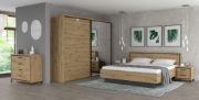 Picture of Marais Natural Wood Bedroom Set – Sliding Wardrobe