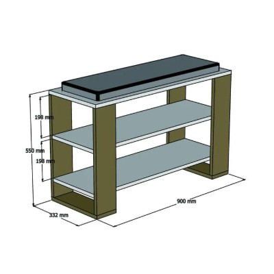 Picture of Ancora White and Wooden Shoe Rack