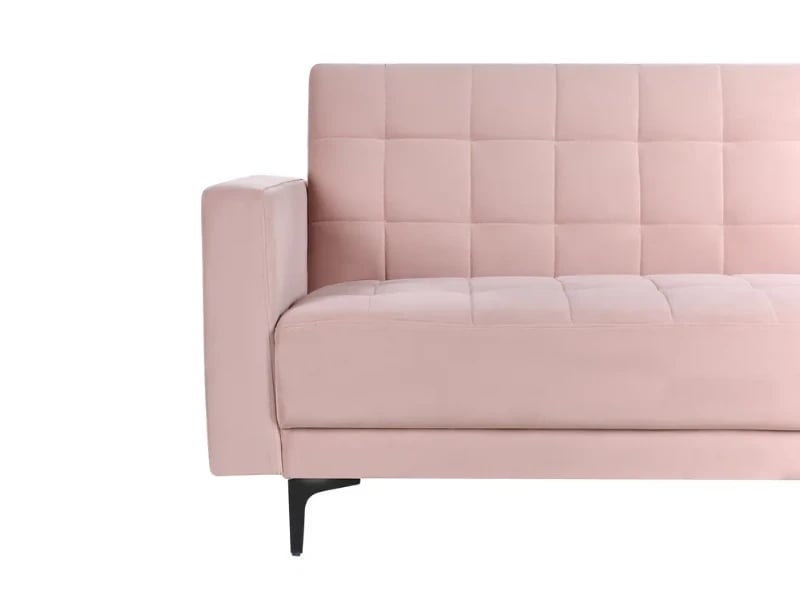 Velena – Modern Velvet Convertible Sofa with Natural Wood Frame