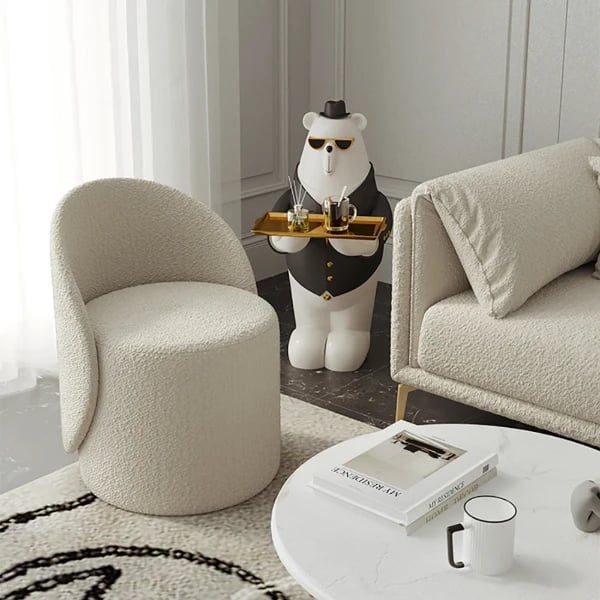 Elenora Vanity Chair – Natural Wood & Premium Fabric