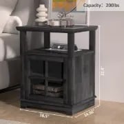 صورة طاولة جانبية خشب طبيعي -شيرلين