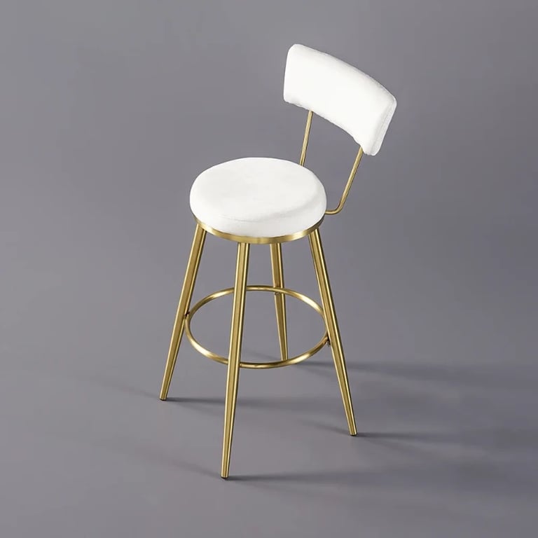 Élysée Bar Stool – Gold Frame with Padded Backrest