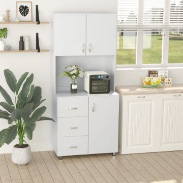 Bilo Kitchen Storage Cabinet – Natural Wood with Smart Organization