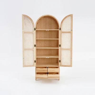 صورة دولاب جاباندي من الراتان - 2 باب وأربعه درج