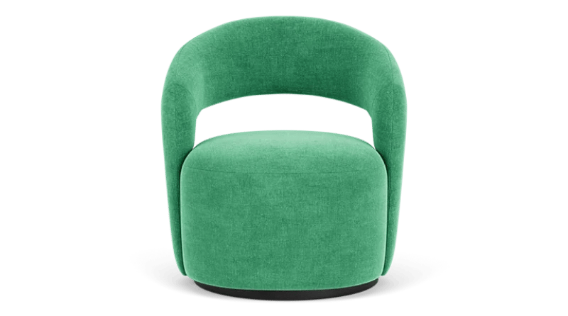 Picture of Patchie Patchwork Accent Chair – Soft Upholstery with Natural Wood Base