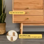 Crase Kitchen Sideboard – Natural Wood with Glass Doors