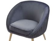 Picture of Divano Curved Accent Chair – Natural Wood with Plush Upholstery