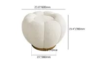 Noria Upholstered Ottoman – Natural Fabric with Wooden Base
