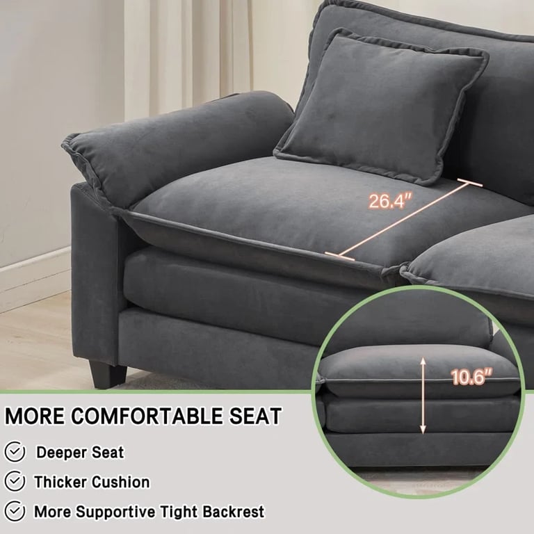 صورة كنبة (ركنة) بلانتوس على شكل حرف يو – خشب طبيعي