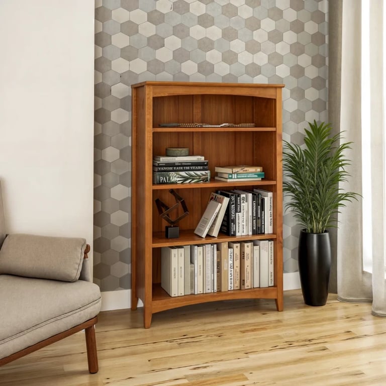 Colton – Elegant Natural Wood Bookcase