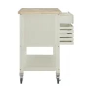 Diwai Rolling Kitchen Cart with Solid Wood Top