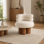 Picture of Polla Round Lounge Chair – Triple Backrest & Solid Wood Base