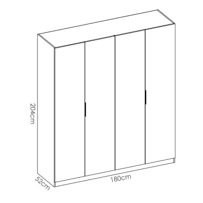 Alaziah 4 Door Wardrobe