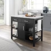 Flury Small Kitchen Island with storage