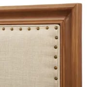 صورة نوريل سرير مبطن وخشب  طبيعي – بتفاصيل أطراف معدنية