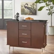 Classy Kitchen Island Table with Storage Cabinets - Natural Wood