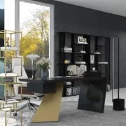 صورة رامفي – مكتب كتابة من الخشب الطبيعي مع إطار هندسي