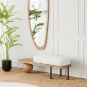 Orin – Elegant Modern Bench – Natural Wood with Metal Legs