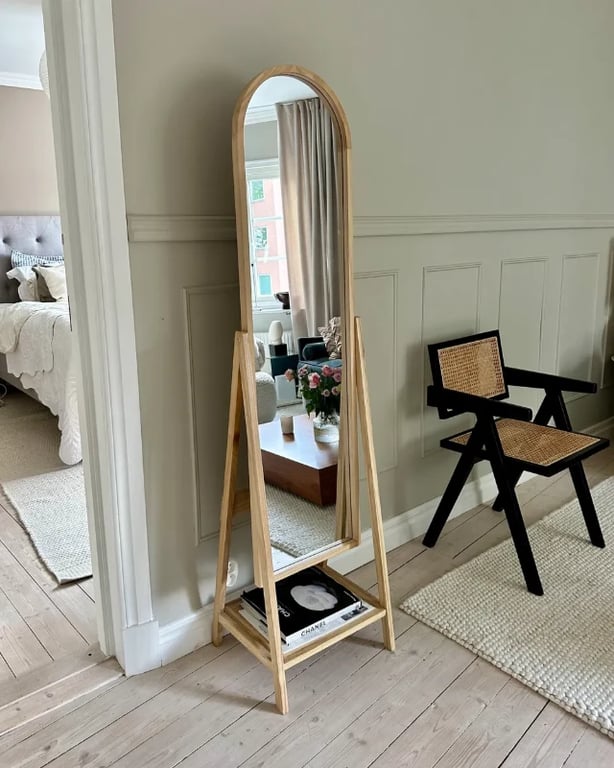 Picture of Vérité Floor Mirror- Natural Wood.