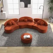 Picture of Rotana Curved Floor Sectional Sofa – Artistic 3-Piece Design