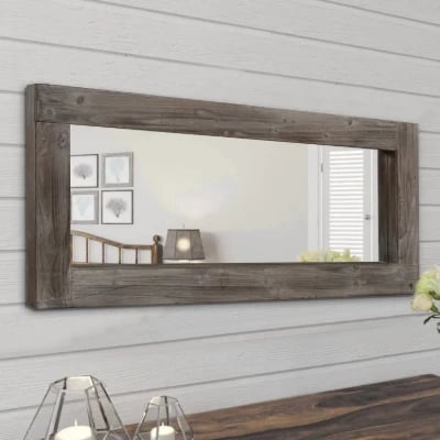 NeuType Rustic Solid Wood Mirror Full Length Mirror Floor Mirror Country Style 