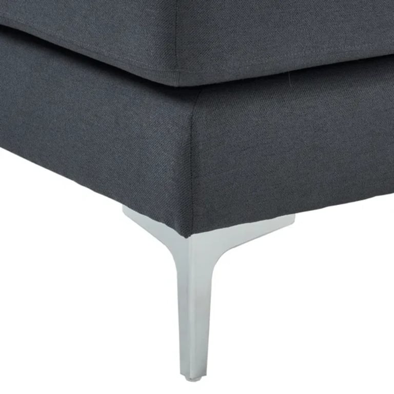 صورة مودين كنبة ركنية على شكل حرف الـ – بقاعدة من الخشب الطبيعي