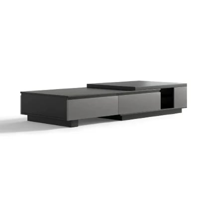 Cylora Coffee Table with Hidden Drawers – Natural Wood