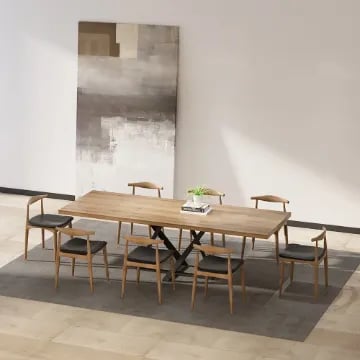 Picture of Donan Wood and Metal Dining Table