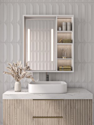 Picture of Cavea – Smart LED Bathroom Mirror Cabinet with Storage Shelves