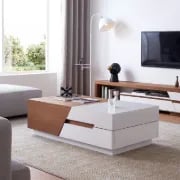 Picture of Rikke Tables Set – Natural Wood TV Unit & Coffee Table