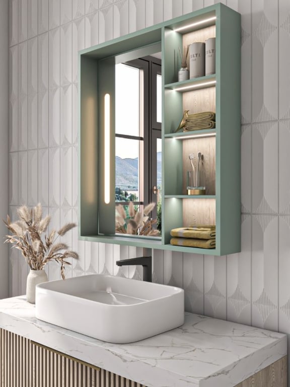 Picture of Cavea – Smart LED Bathroom Mirror Cabinet with Storage Shelves