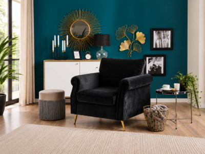 Picture of Daroa Modern Armchair – Natural Wood with Stainless Steel Legs