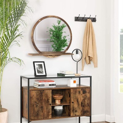 Picture of Keku Natural wood Round Mirror - Mounted