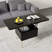 Lunaro – Coffee Table with Dual Lift-Top Surface | Natural Wood