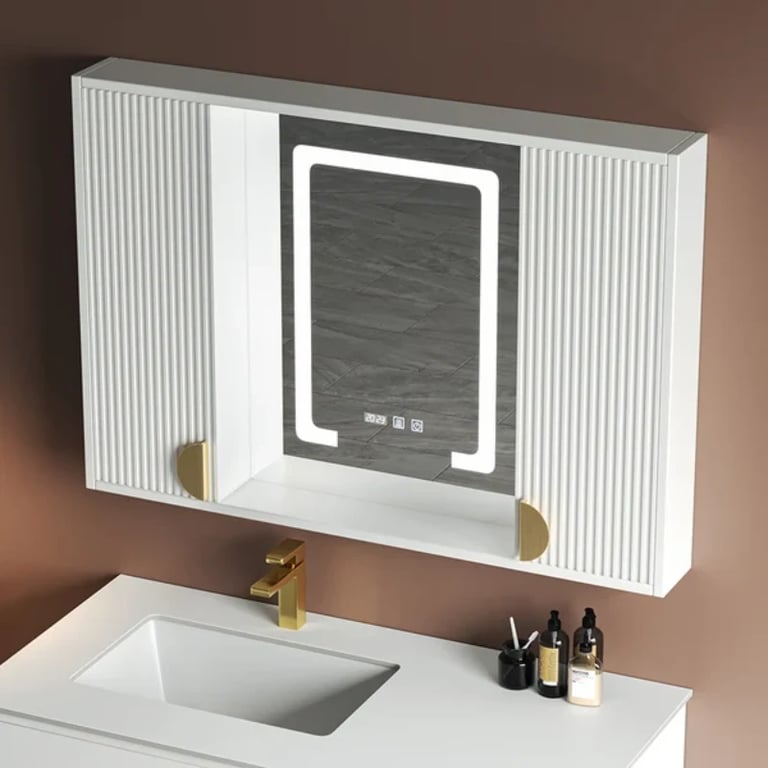 Picture of Helen lighted bathroom mirror with moving back storage