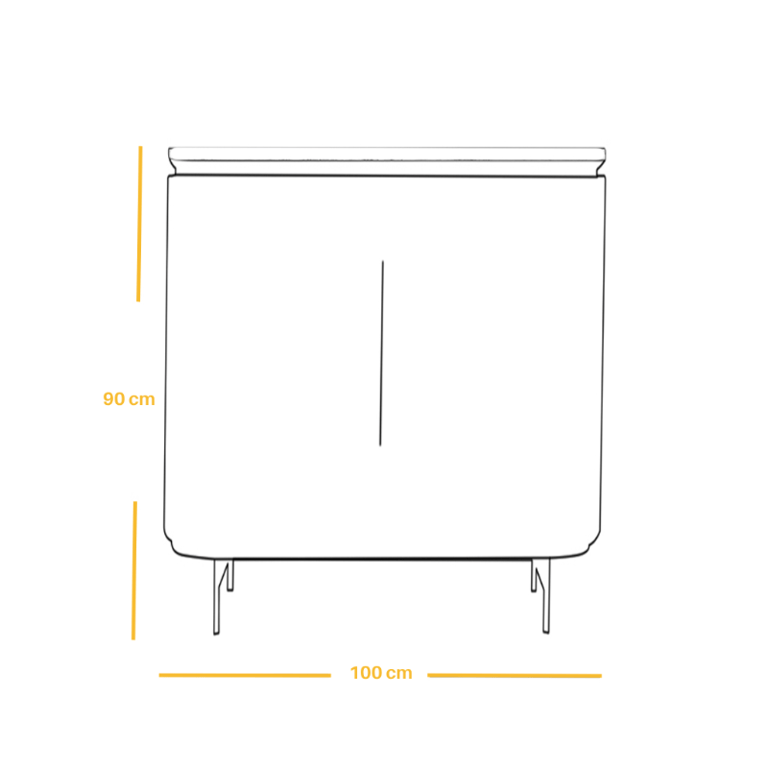 Rivano Coffee Corner Cabinet – Natural Wood Legs & Open Storage