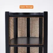 صورة طاولة غرفه نوم راتان مع خشب طبيعي - كلاي