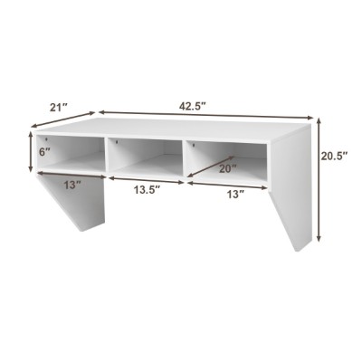Wall Mounted Floating Computer Table Desk Storage Shelf